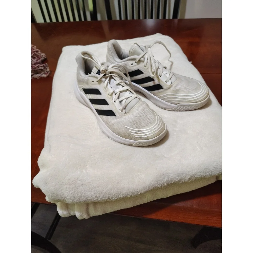 Adidas CourtJam Bounce Tennis Shoes Mens 8.5 White Black GZ0602 Sneakers‎